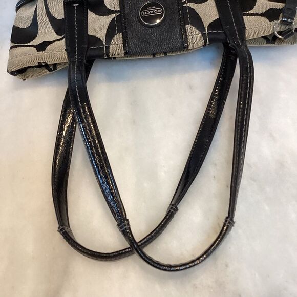 Coach Jacquard Signature Logo Striped Tote - Picture 11 of 16